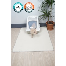 75x55 Cm Beyaz Kedi Tuvaleti Kumu Paspası Kedi Matı Görsel Temsilidir Beyaz