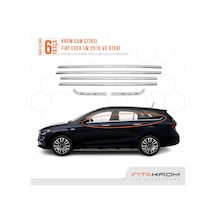 Fiat Egea Sw Krom Cam Çıtası 6 Parça 2015 Ve Üzeri Paslanmaz Çelik