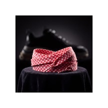 Last İcon Kırmızı Beyaz Ekose Desenli Yassı Ayakkabı Bağcığı Spor Sneaker Uyumlu Kırmızı & Beyaz