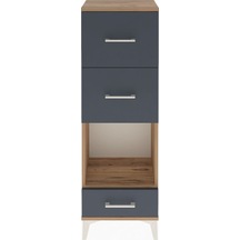 Arges Dolap Tek Raflı 3 Çekmeceli 44x30x134 Çam-antrasit Atlas Çam