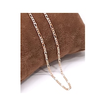 Omar Silver Unisex İnce Figaro 2,2 Mm 925 Ayar Rose Gümüş Kolye Zincir