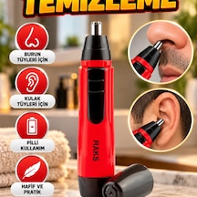 Raks Leo Kulak Ve Burun Tüy Temizleme Makinesi Kırmızı, Pilli Kuru Kullanım