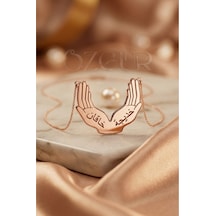 925 Ayar Gümüş Arapça İsimli Dua Kolye Rose Gold