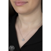 Union Swarovski Zirconia Kadın Pırlanta Montür Gümüş Kolye (550095012)