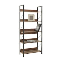 Profile 5 Raflı Kitaplık Koyu Ceviz Oslo Ceviz 73x172x35 Cm Gxyxd