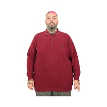 Mode Xl Büyük Beden Erkek Polo Waffle Kazak U25822 Bordo