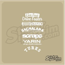 Oto Arka Cam Sticker Model 28 Beyaz 20 35 Cm