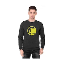 Carmen Sandiego Logo Blue Side Baskılı Füme Erkek Sweat