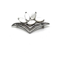 Oya Silver Lotus Işığı Sedefli Gümüş Broş Sd1010099 Beyaz