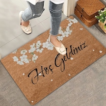 Valerine Life Beyaz Japon Kiraz Çiçeği Hoş Geldiniz Kapı Önü Paspası 45x70cm