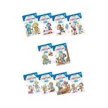 Sevimli Robotlar Boyoma Kitabı Çıkartmalı 10 Set - Kyut-801535