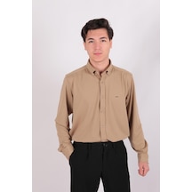 Twın Lıon Twin Lıon 408 Slimfit Örme Armürlü Düz Gömlek Bej Twın Lıon Twin Lıon 408 Slimfit Örme Armürlü Düz Gömlek Bej