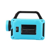 Güneş Enerjili El Feneri Işıldak Kamp Lambası Powerbank Mavi Açık Beyaz