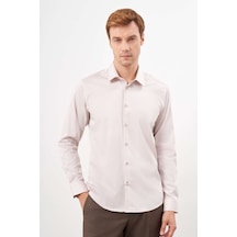 Morven Erkek Bej Pamuk Düz Desen Sert Yaka Slim Fit Gömlek 24mc004123653 Bej Bej