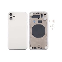 Apple Uyumlu iPhone 11 Kasa Boş Sim Kart Tepsisi Ve Yan Tuşlar Ve Kamera Lensi Beyaz