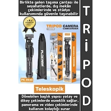 Wintoup Premium Vlog Çekim Teleskopik Döner Başlık Yatay Dikey Kullanım Taşıma Çantalı 150 Cm Kamera Tripod