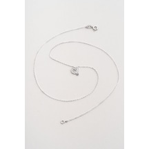 So Chic O Harfi 18 Ayar Beyaz Altın Kaplama 45 Cm Gümüş Nazar Kolye Rodyum