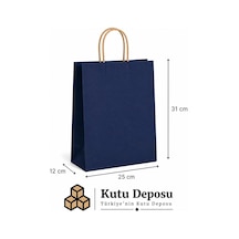 25x31x12 Cm Kraft Lacivert Poşet 25 Adet