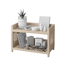 Çok Amaçlı 2 Katlı Organizer Raf Bej Plastik Düzenleyici Stand Banyo, Mutfak, Masaüstü Ve Ofis İçin Çok Renkli