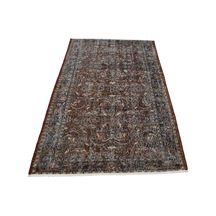 Zehra Abla Halı Vintage El Dokuma Benzersiz Eskitme Yün Salon Halısı 5412 Renkli