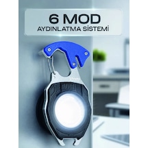 Çok Fonksiyonlu Acil Durum El Feneri Elektronik Çakmak Tornavida Ve Düdük Özellikli Mavi