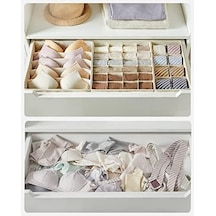 İç Çamaşırı Düzenleyici 8&apos Li Set, Çekmece Düzenleyici, Katlanabilir, Elbise Dolabı, Saklama Kutusu, Kumaş Kutular, Saklama, Sütyen, Çorap, Kravat İçin, Bej Rus008m01 Açık Gri