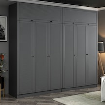 Kale 6 Mebran Panjur Kapaklı 4 Çekmeceli Dolap Ve Yüklük Antrasit 235cm Antrasit