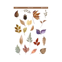1 Adet Yaprak Temalı Sticker 12x17 Cm Bullet Journal, Scrapbook, Ajanda Ve Planlayıcı İçin Diğer