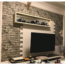 Kendinden Yapışkanlı Esnek Alaca Gri Tuğla Duvar Paneli 3D Kağıdı