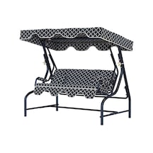 Yekta Bahçe Salıncağı 3 Kişilik Gölgelikli Salıncak 200 Cm Karaburun Siyah