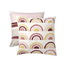 Ikea Bruntag 2'li Yastık Kılıfı 50 X 50 Cm Pembe - Bordo - Beyaz Çok Renkli