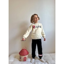 Miniko Kids Erkek Çocuk Örümcek Adam Baskılı 3 İplik Şardonlu Eşofman Takımı Ekru