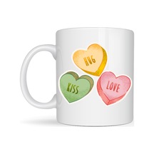 Hug Kiss Love Model 10 Porselen Kupa Cıvıl Cıvıl Kalpli Tasarım, Sevgiliye & Hediye Kupası Diğer