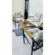 Madame Home Kaktüs Balkon, Bahçe,teras,cafe - Salon - Metal Kanepe Koltuk Takımı - 2 1 1 Sehpa Açık Gri Madame Home Kaktüs Balkon, Bahçe,teras,cafe - Salon - Metal Kanepe Koltuk Takımı - 2 1 1 Sehpa Açık Gri