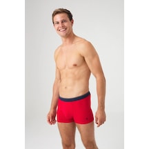 U.S. Polo Assn. Erkek Kırmızı - Lacivert 2 Li Boxer 80361 Çok Renkli