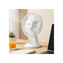 Mini Masaüstü Vantilatör, 23 Cm Fan Çapı, 3 Hız Ve Salınım Fonksiyonu İle Sessiz