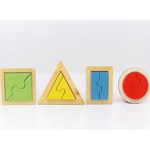 Ahşap Parça Bütün Tekli Geometrik Set