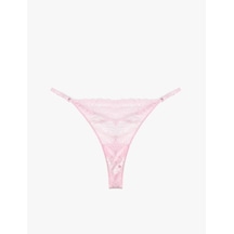 Koton Rahat Kalıp Dantelli Tül String Külot Pembe 6slk30001mk Gül