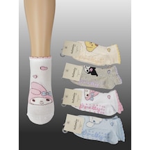 Kıpırık Baby 4'lü Kız Çocuk Kurumi Desenli Patik Çorap-1227 ÇoK Renkli