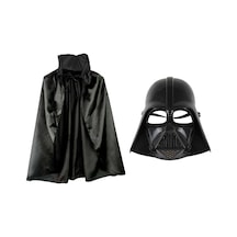 Çocuk Boy Yıldız Savaşları Wars Darth Vader Maskesi 90 Cm Pelerin Seti Siyah