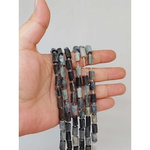 Bileklik Boy Yarım Dizi Şahin Gözü Taşı 7x12mm 49958 18cm Uzunluğundadır Çok Renkli