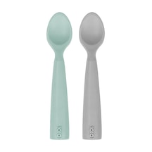 Oioi Nam Nam 2'li Silikon Mama Kaşığı - River Green / Powder Grey Açık Yeşil - Gri