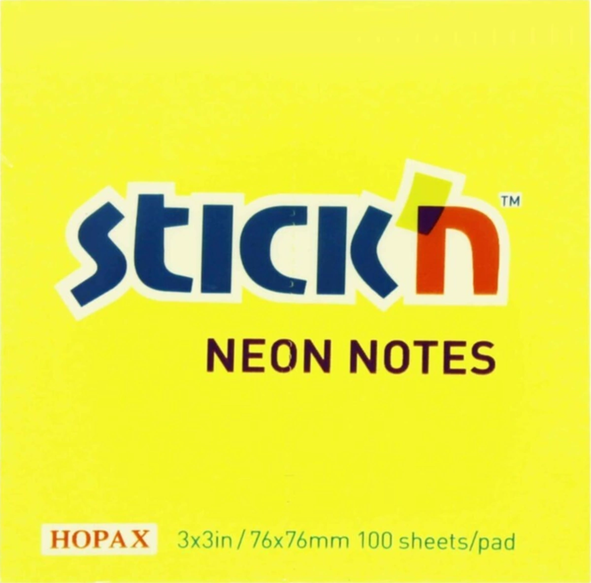 Stıck'n Yapışkanlı Not Kağıdı 76 76 Mm 100 Yaprak Sarı