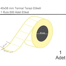 40x58 Mm Termal Terazi Etiketi 500'lü Sarım 1 Rulo Etiket 1