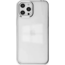 Newface Apple, Uyumlu iPhone 12 Pro Max Kılıf Element Silikon - Gümüş