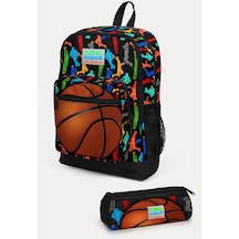 Coral High Kids Siyah Basketbol Desenli 2'li Okul Çanta Seti Set0223471