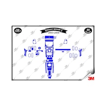 Renault Megane 2 Analog 2003-2009 Torpido Konsol Trim Göğüs Maun Kaplama Set 55 Parça Mavi Renk