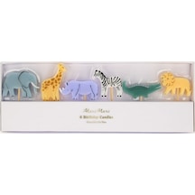 Meri Meri - Mini Safari Animal Candles - Mini Safari Hayvan Mumları - 6'lı