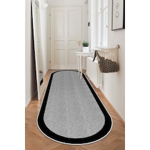 West Home Makinede Yıkanabilir Kaymaz Taban Leke Tutmaz Oval Modern Yolluk Ev Dekorasyonu İçin Gri Kesme Yolluk Wh445 Grey Oval Yolluk
