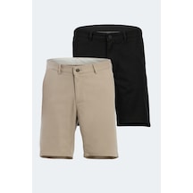 Slazenger Easıly 2 Li Set Erkek Şort Siyah - Bej